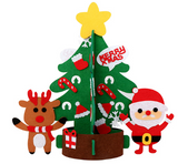 DIY Felt Christmas Tree New Year Toddler Kids Handmade Gift Toys Door Wall Hanging Ornaments Holiday Party Home Decor Set