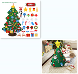 DIY Felt Christmas Tree New Year Toddler Kids Handmade Gift Toys Door Wall Hanging Ornaments Holiday Party Home Decor Set