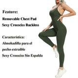 Sport Female Jumpsuit Back Cross Bodysuits For Women .