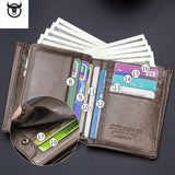 2023 Brand Genuine Leather Men's Wallet Cowhide Designer Male .