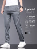 OUSSYU Brand Spring Summer Soft Stretch Lyocell Fabric Men's Casual Pants .