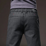 Men's Spring Autumn Fashion Business Casual Long Black Pants .