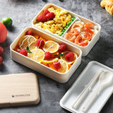 Microwaveable Double-Layer Wooden Lunch Box