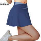 Aiithuug Crisscross Waist Trummy Control Tennis Skirt .