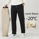 Winter Cashmere Pants Men's Fleece Warm Thick Casual Sports Pants.