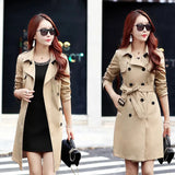 Windbreaker Women's Mid-Length Trench Coat