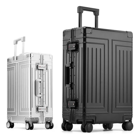 20"24"26"29" Inch Aluminum Trolley Suitcase Waterproof Metallic Cabin Luggage Trolly Bag Aluminium Travel Suitcase With Wheels