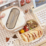 Portable Compartment Plastic Lunch Box : Bento Box