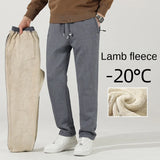 Winter Cashmere Pants Men's Fleece Warm Thick Casual Sports Pants.