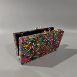 Big Colorful Glitter Acrylic Box Bag Wallet Ladies Luxury Women's Handbag Evening Clutches Shoulder Shell Flap Wedding Purse