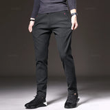 Winter Fleece Warm Men's Brushed Fabric Casual Pants .