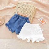 Gochic Summer Kid's Pants Fashion Girls New Denim Ruffle Shorts Children's Wear Teenage Girl Jeans