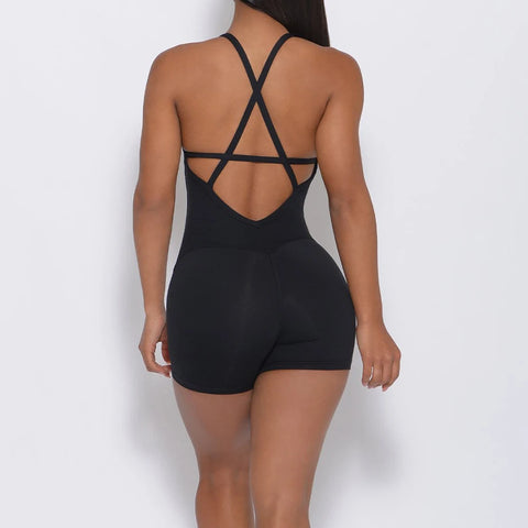 Sport Female Jumpsuit Back Cross Bodysuits For Women .