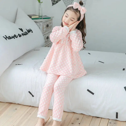 Girls' Warm Pyjamas Set