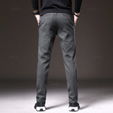 Winter Fleece Warm Men's Brushed Fabric Casual Pants .