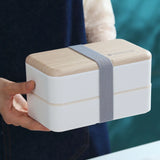 Microwaveable Double-Layer Wooden Lunch Box