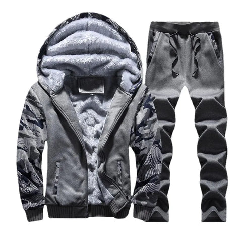 Men Winter Hooded Sweatsuit