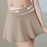 Aiithuug Crisscross Waist Trummy Control Tennis Skirt .