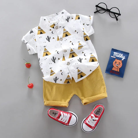 Boy's 2Pc Casual Clothes Set (Top and Shorts)