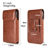 6.1"-7.2" High Grade Crazy Horse Vertical Waist Phone Bag .