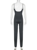 IAMSURE Sporty Activewear Patchwork Jumpsuits Fake 2 Piece .