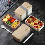 Microwaveable Double-Layer Wooden Lunch Box