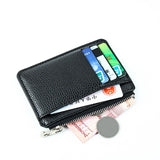 9 Card Slots Ultra-thin Zipper Credit Card Holder 100% Leather Men's Wallet Slim Simplicity Coin Purse Wallet Cardholder Bags