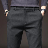 Men's Spring Autumn Fashion Business Casual Long Black Pants .