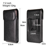 6.1"-7.2" High Grade Crazy Horse Vertical Waist Phone Bag .