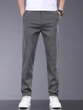 OUSSYU Brand Spring Summer Soft Stretch Lyocell Fabric Men's Casual Pants .