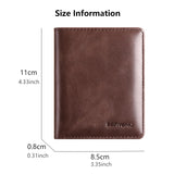 Genuine Leather Rfid Wallet for Men Slim Vertical Wallets Black Thin Short ID Credit Card Holder Minimalist Men's Blue Money Bag.