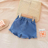 Gochic Summer Kid's Pants Fashion Girls New Denim Ruffle Shorts Children's Wear Teenage Girl Jeans