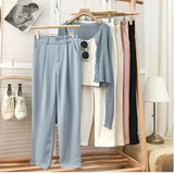 Fashion Elastic High Waist Pants Women 2023 .