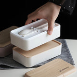 Microwaveable Double-Layer Wooden Lunch Box