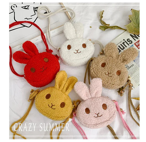 Children's Cute Little Rabbit Plush Crossbody Bag