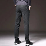 Men's Spring Autumn Fashion Business Casual Long Black Pants .